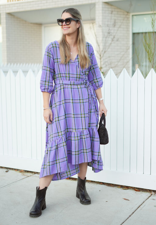 PRE ORDER - Teddy Wrap Dress in Sweet Pea