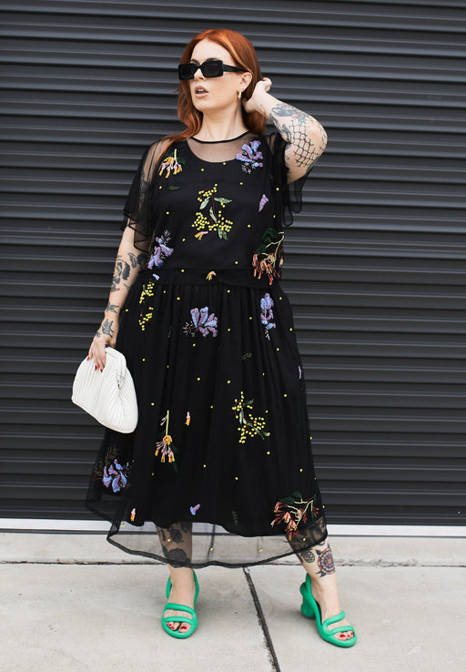 Beaded Top in Botánica Night
