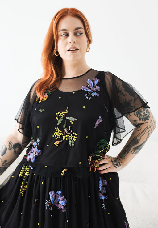 Beaded Top in Botánica Night