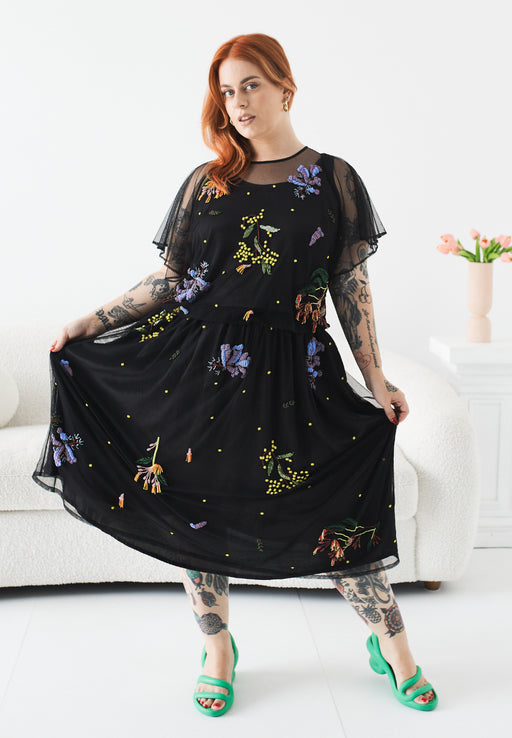 Breezy Pleats Skirt in Botánica Night