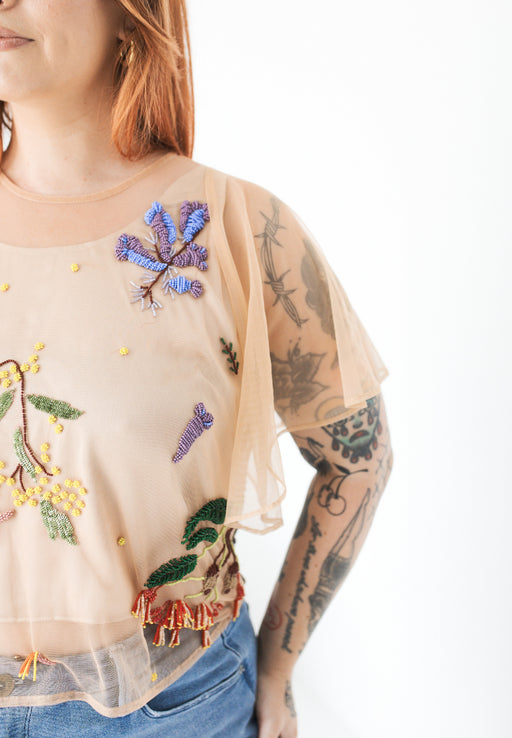 Beaded Top in Botánica Nude