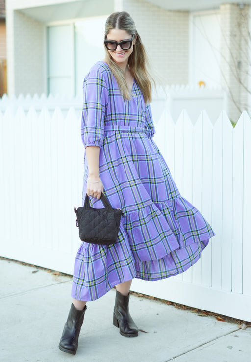 PRE ORDER - Teddy Wrap Dress in Sweet Pea