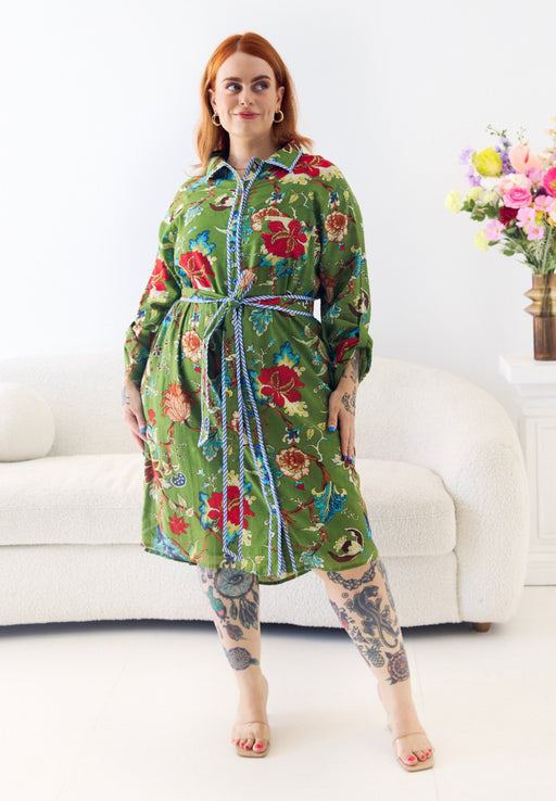 Mahalia Shirt Dress in Verdante